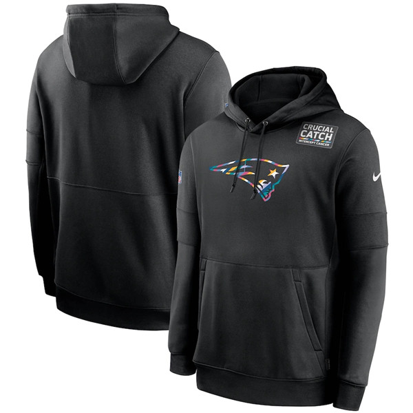 Men's New England Patriots Black NFL 2020 Crucial Catch Sideline Performance Pullover Hoodie Men's New England Patriots Black NFL 2020 Crucial Catch Sideline Performance Pullover Hoodie